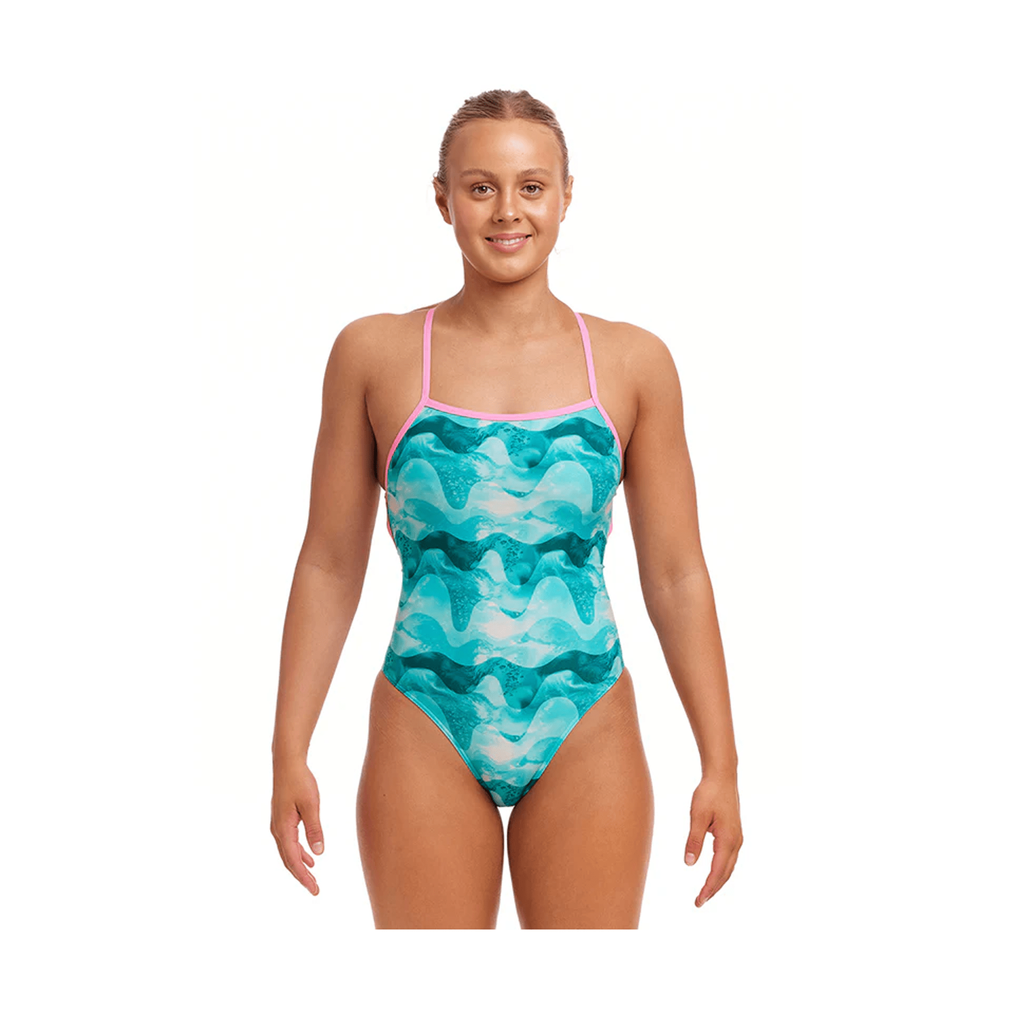 Funkita - Ladies Strapped In One Peace - Teal Wave