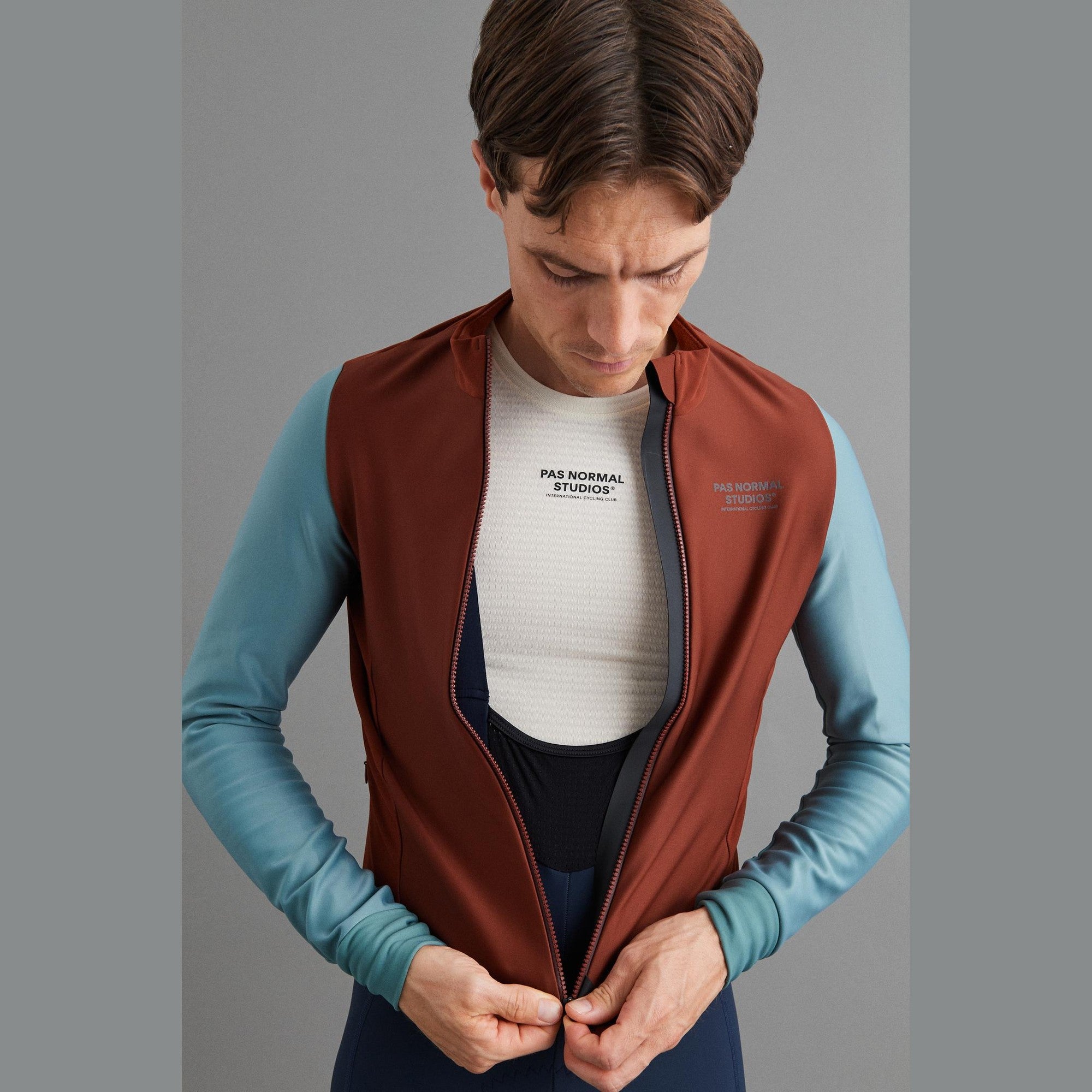 Pas Normal Studios - Mechanism Thermal Long Sleeve Jersey - Mahogany / Dusty Teal