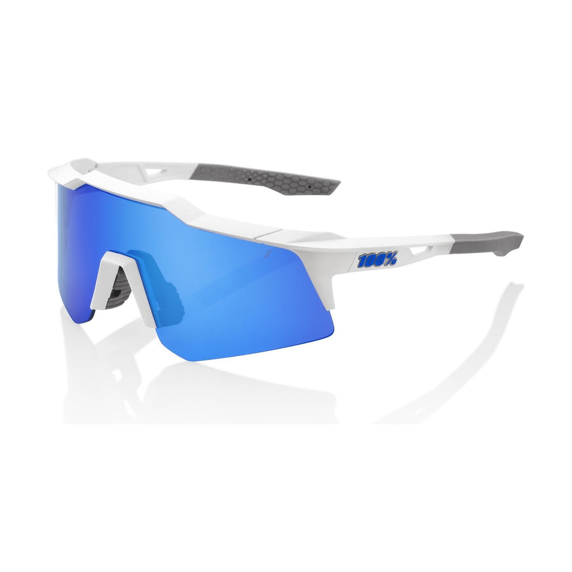 100% - SPEEDCRAFT XS - Matte White - Blue Multilayer Mirror Lens