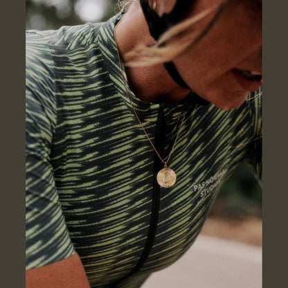 Pas Normal Studios - Women's Solitude Jersey - Dark Moss / Lime Green